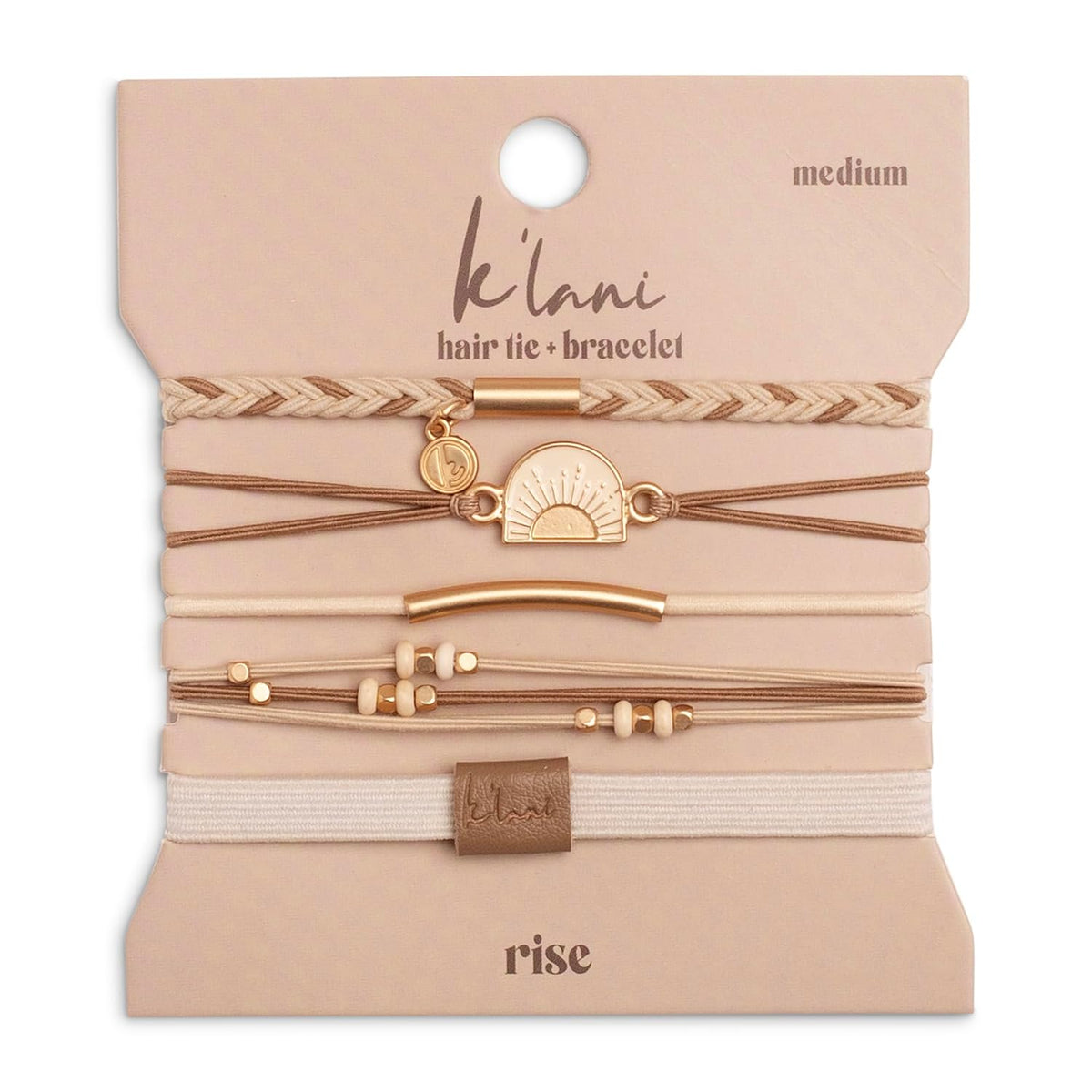 K'lani Inspire Hair Tie Bracelets - Elastic Ponytail Holder - Medium