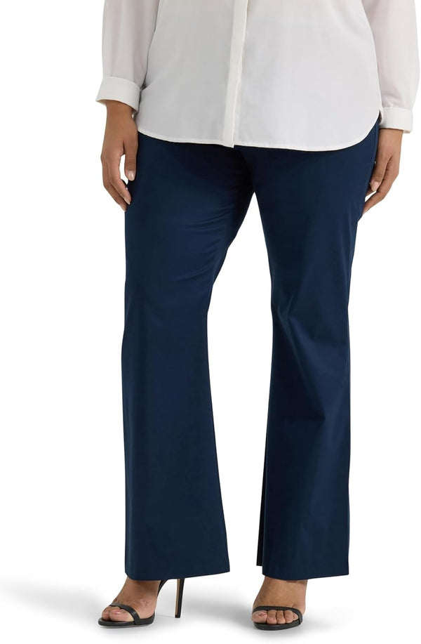 Women's Plus Size Wrinkle Free Mid Rise Bootcut Pant