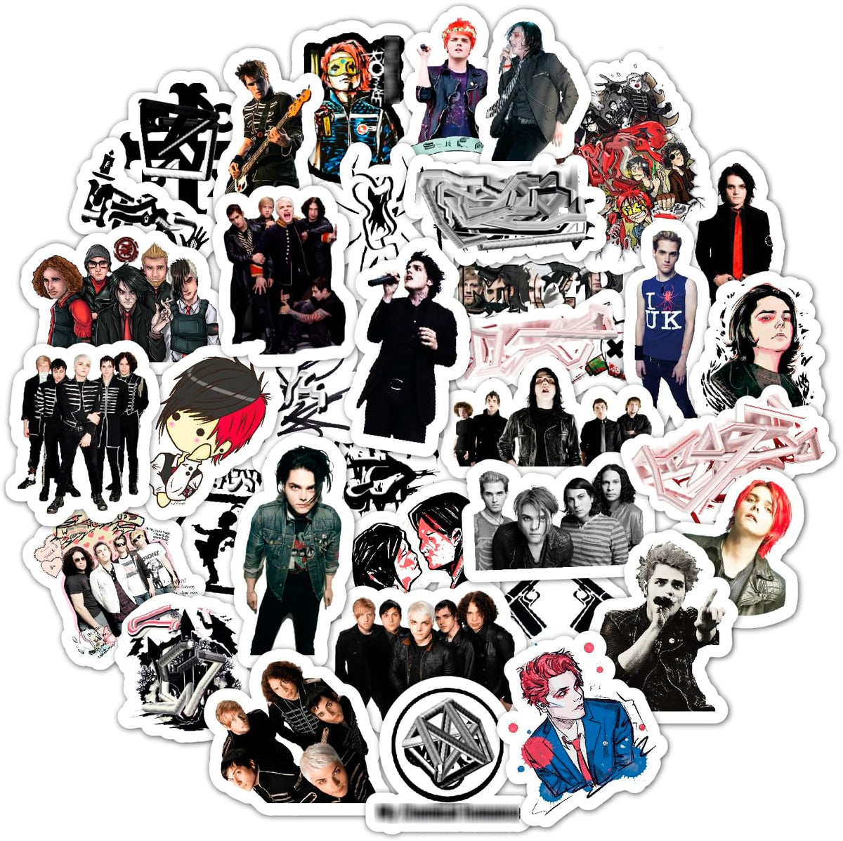 100Pcs Classic Rock Stickers — Rockabilly Guitar & Music Emblems
