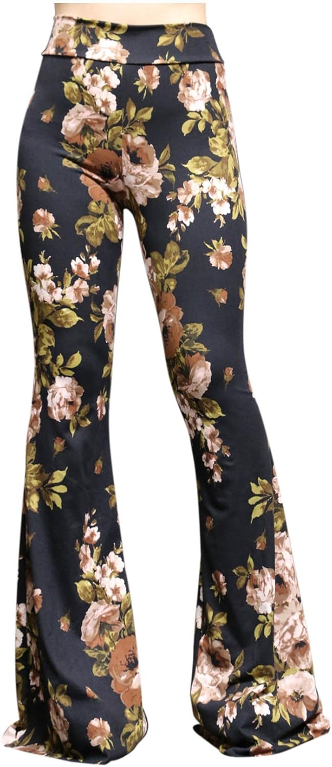 Women's High Waist Wide Leg Long Palazzo Bell Bottom