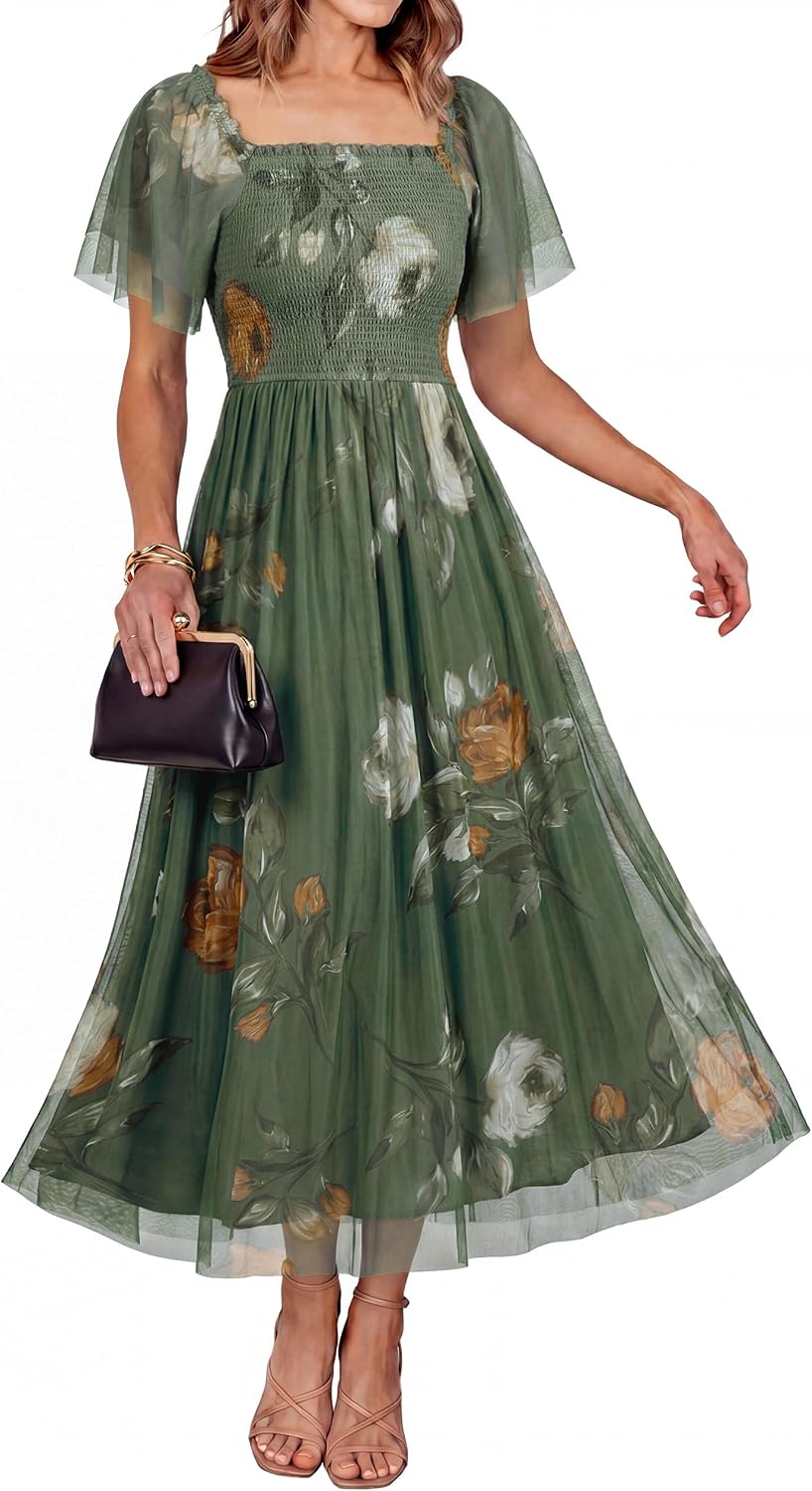 Simplee Womens Floral Maxi Dresses 2026 Summer Boho Wedding Guest Dress