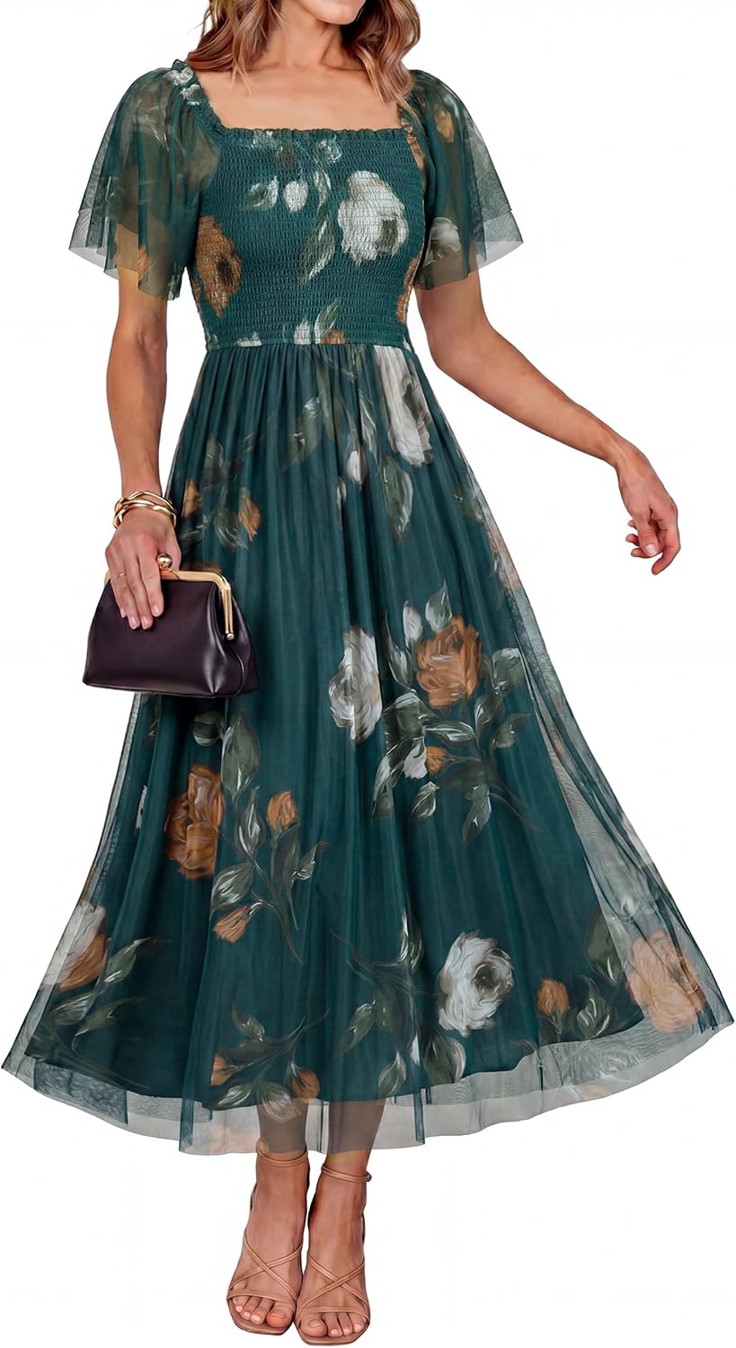 Simplee Womens Floral Maxi Dresses 2026 Summer Boho Wedding Guest Dress