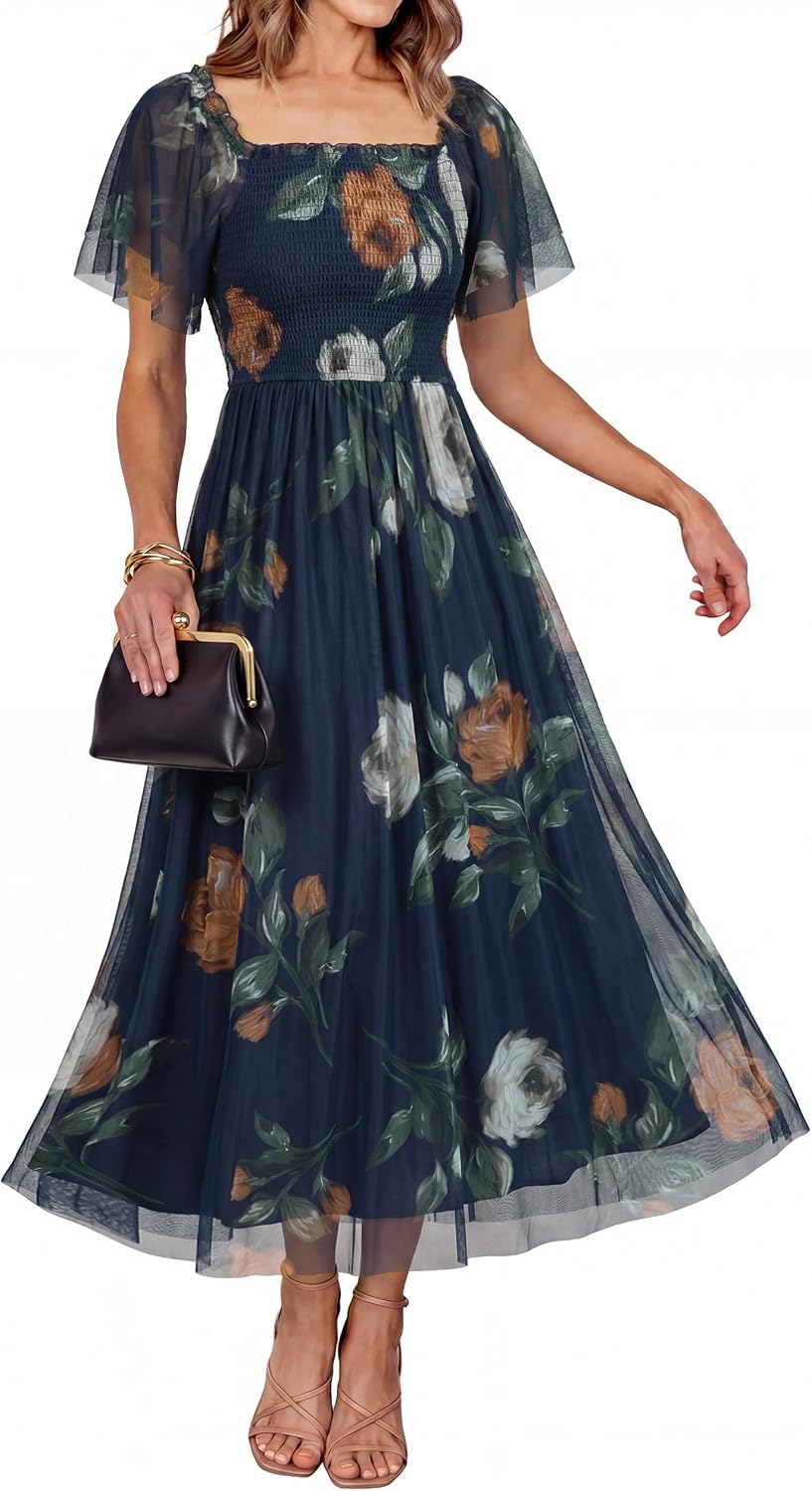 Simplee Womens Floral Maxi Dresses 2026 Summer Boho Wedding Guest Dress