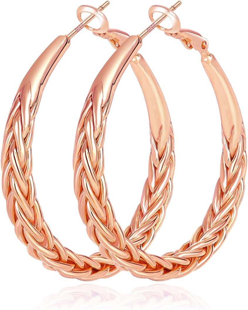 Sterling Silver Hoop Earrings Hypoallergenic Thick Silver Earrings