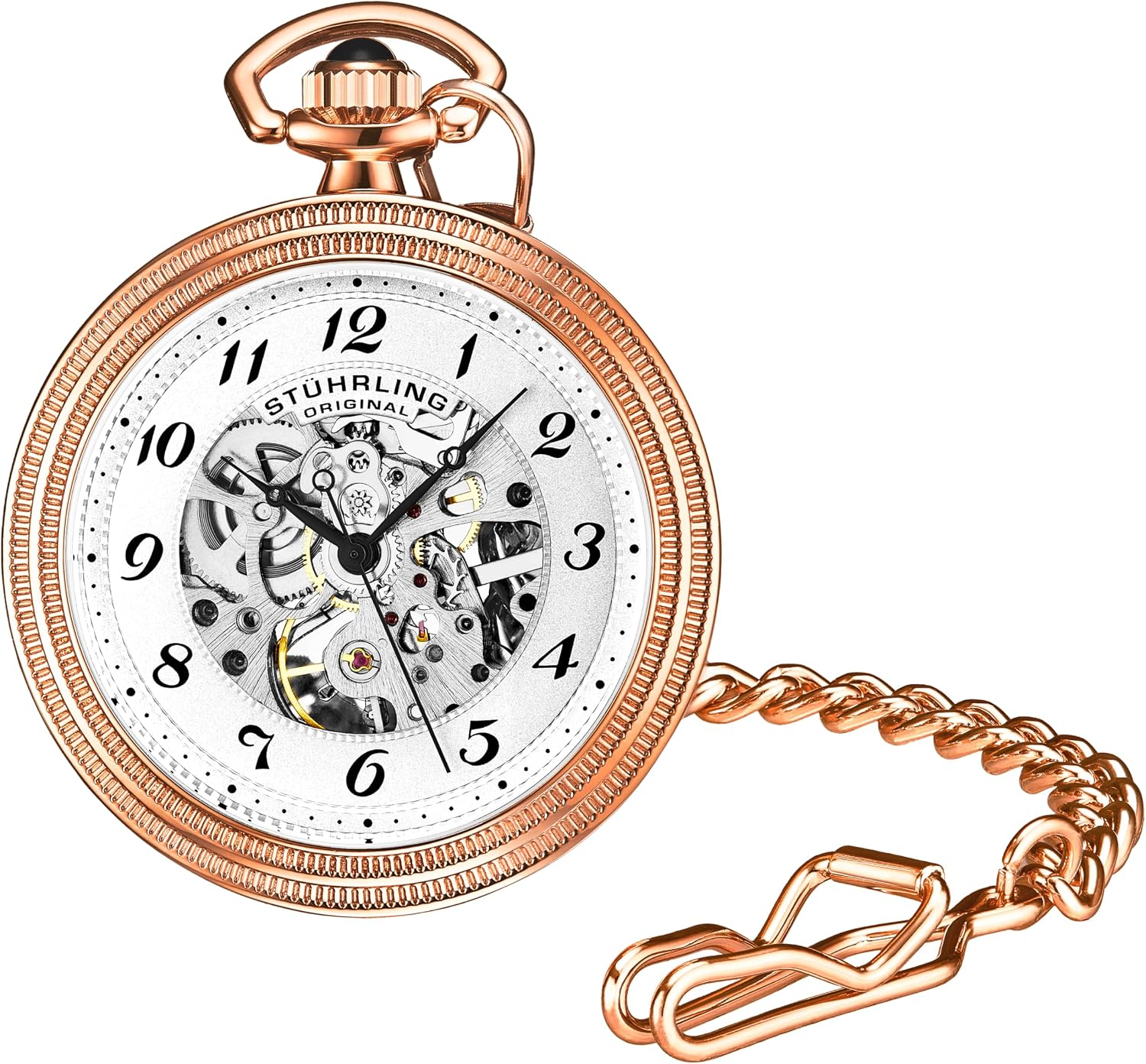 Stainless-Steel Skeleton Pocket Watch Secondary image