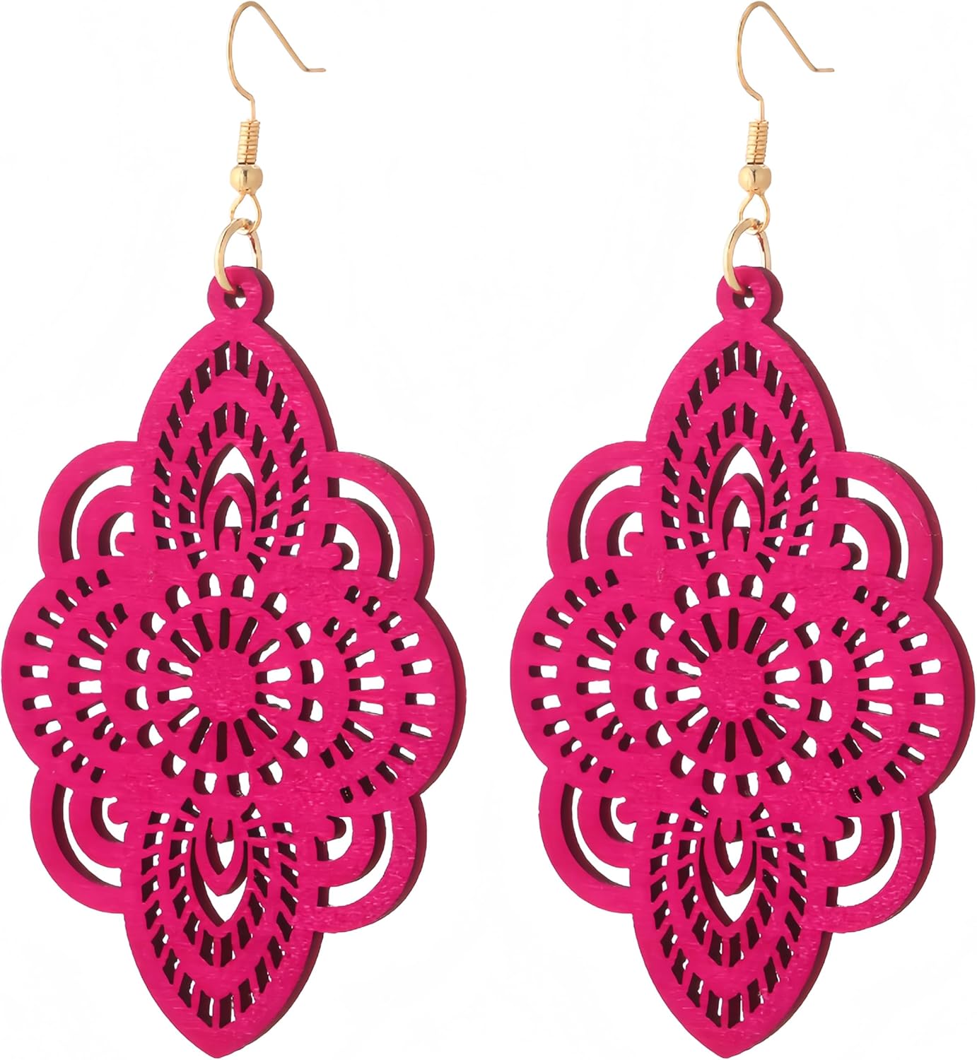 Black Filigree Hollow Lace Drop Earrings