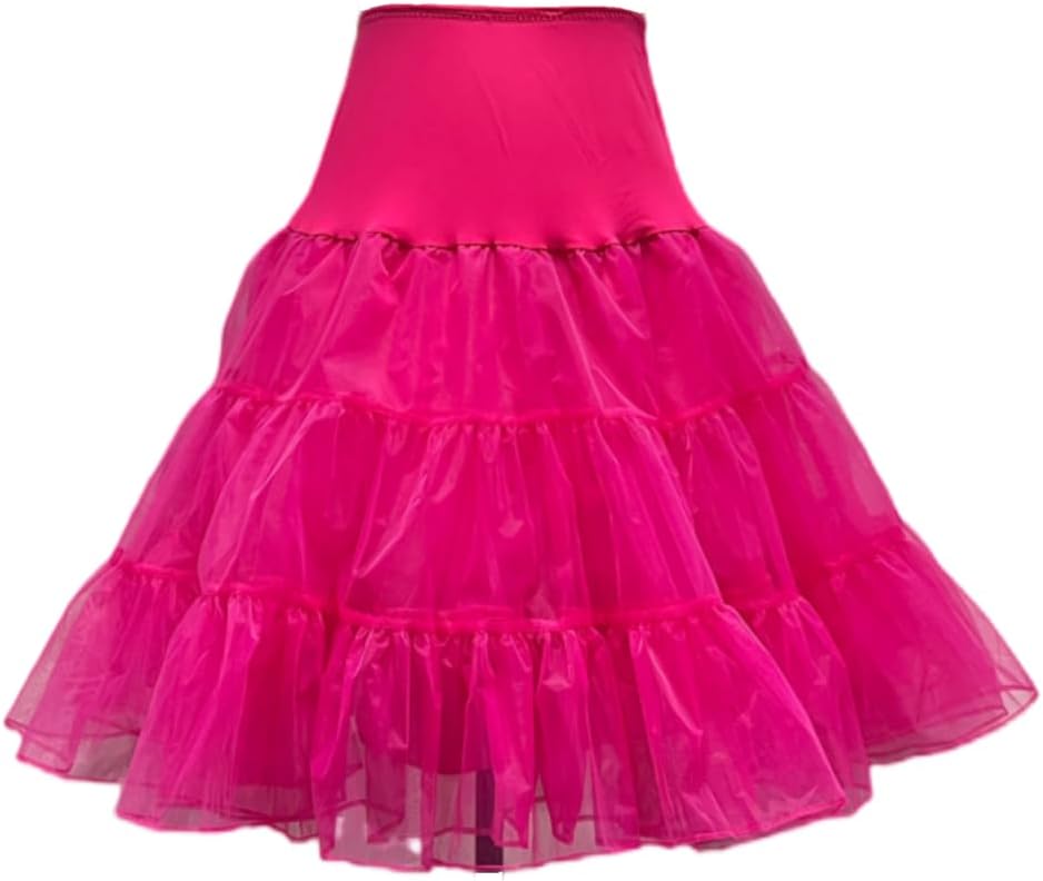 Women's 50s Vintage Petticoat 26" Crinoline Rockabilly Tutu Skirt Slip S-L…