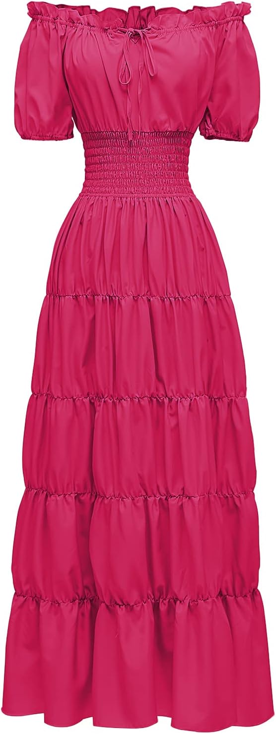 Abaowedding Renaissance Women Medieval Chemise Dress Pirate Peasant Top Irish Under Dress