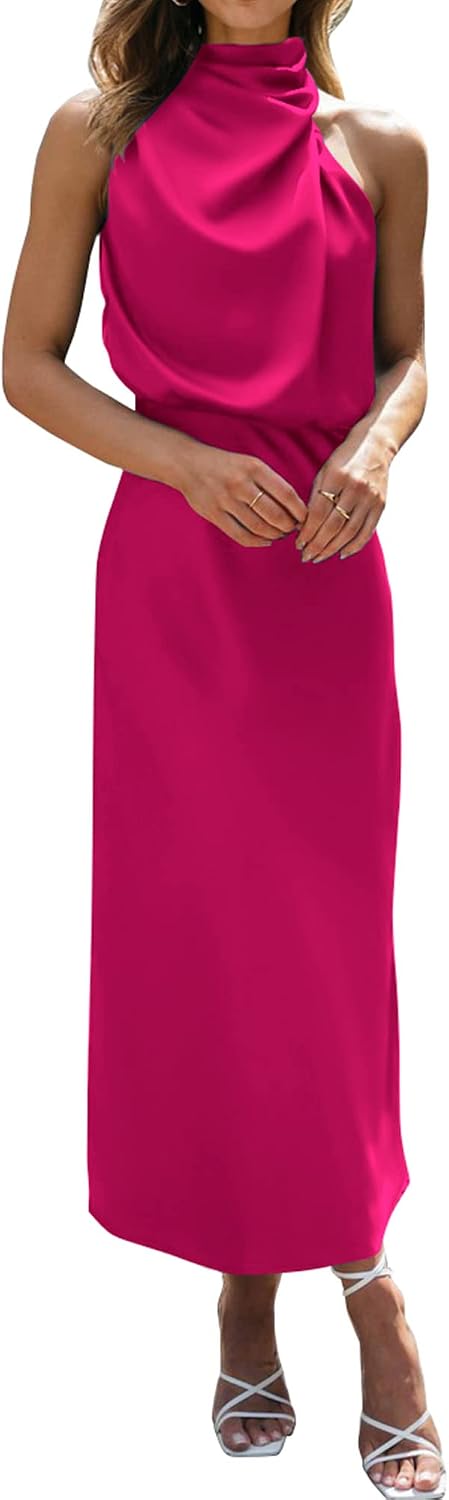 BTFBM Mock Neck Cocktail Dresses for Women Summer