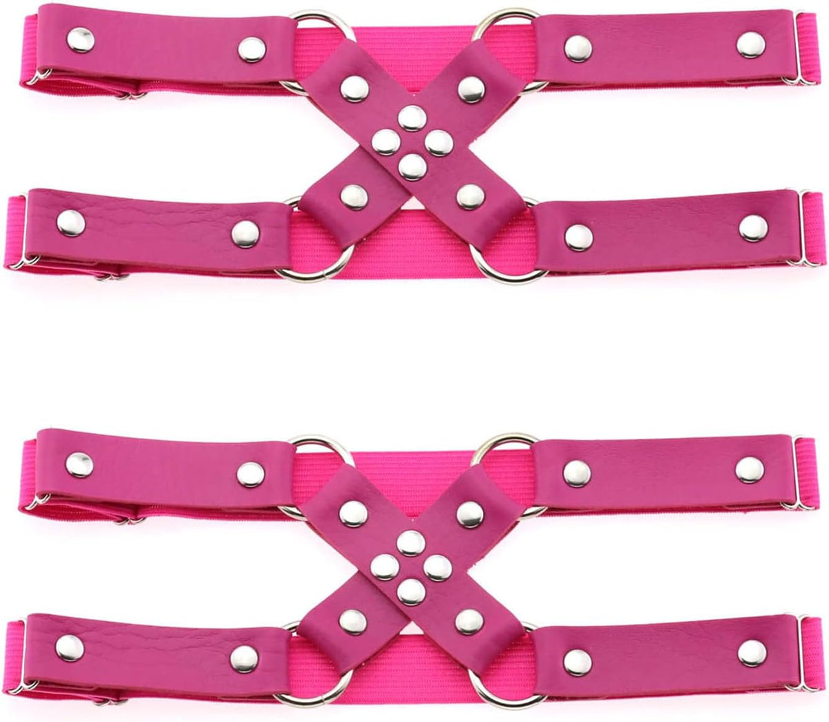 Adjustable Leg Garter Belt, Elastic Punk Cross Thigh Garters for Women, 1 Pair