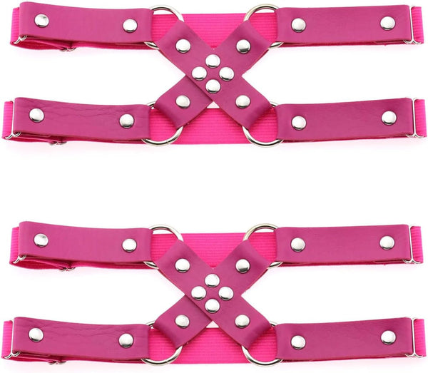 Adjustable Leg Garter Belt, Elastic Punk Cross Thigh Garters for Women, 1 Pair