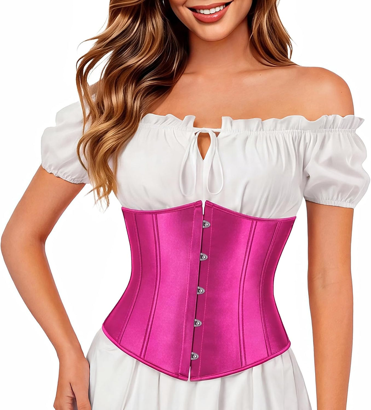 Kranchungel Underbust Corset Top for Women Renaissance Pirate Costume