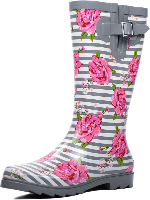 Rain Boots For Women, Waterproof Ladies Tall Knee High
