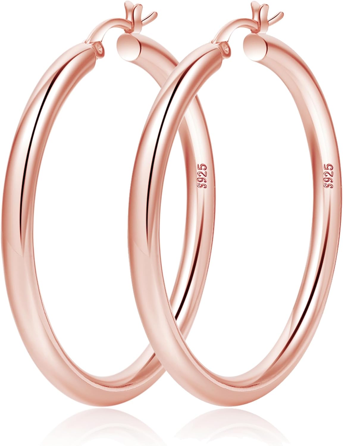 4mm Thick Gold Chunky Earrings Steling Silver Post Hoops Earrings For Women Hollow Tube Hoops Earrings Thick Gold Hoop Earrings Hypoallergenic