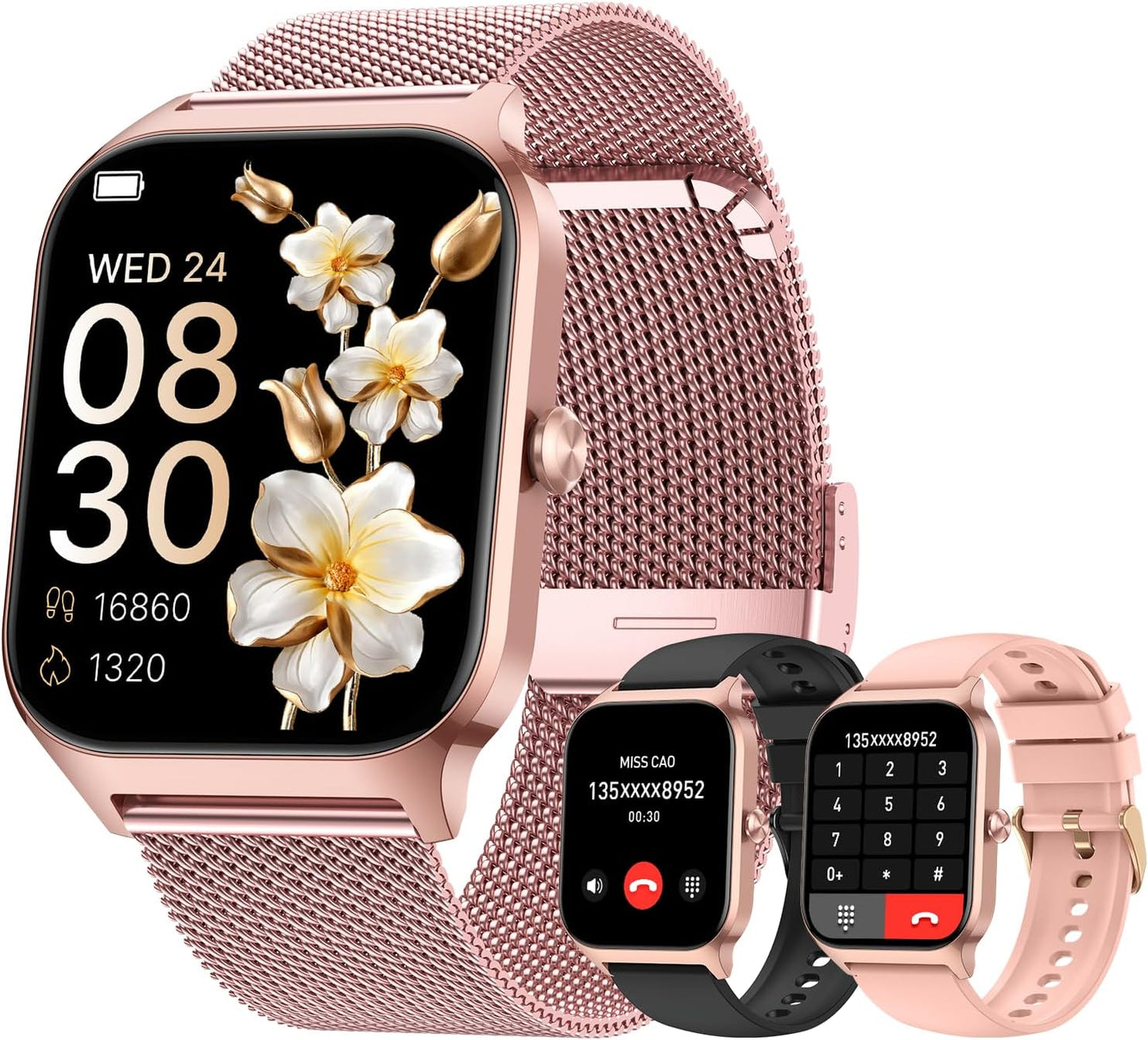 Smart Watch for Women Fitness Tracker: Rose Gold Bluetooth Make Answer