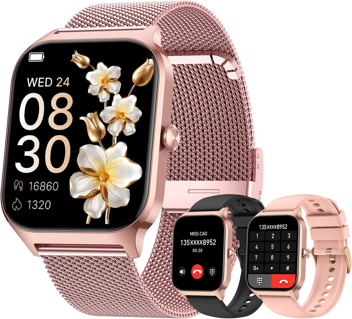 Smart Watch for Women Fitness Tracker: Rose Gold Bluetooth Make Answer