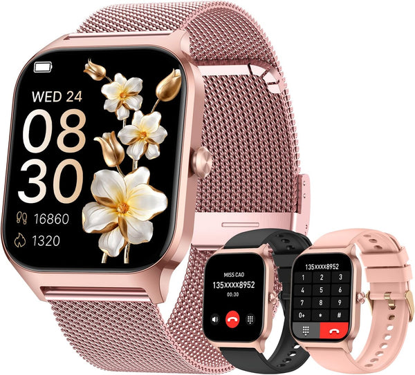 Smart Watch for Women Fitness Tracker: Rose Gold Bluetooth Make Answer