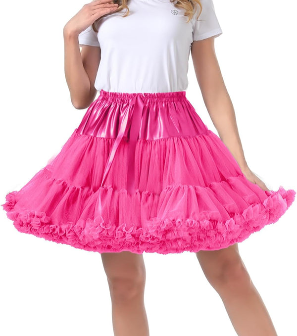 Women's High-Waist Mesh Tulle Petticoat Underskirt — Fluffy Ballet Tutu