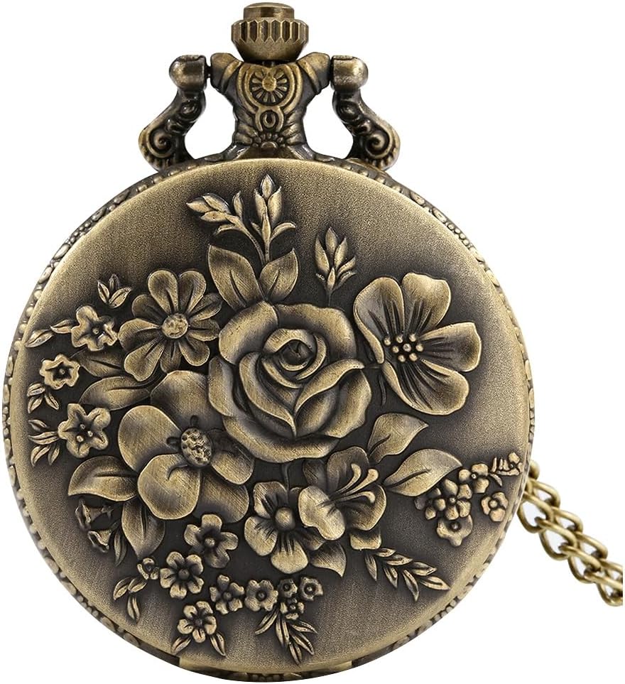 Vintage Quartz Pocket Watches for Men with Chains Pendant Pocket Watch