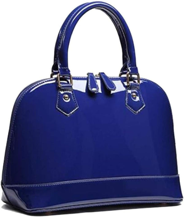 Patent Leather Dome Satchel Purse
