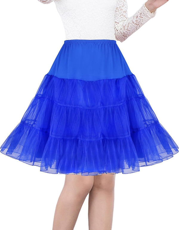 Women's 50s Vintage Petticoat 26" Crinoline Rockabilly Tutu Skirt Slip S-3XL
