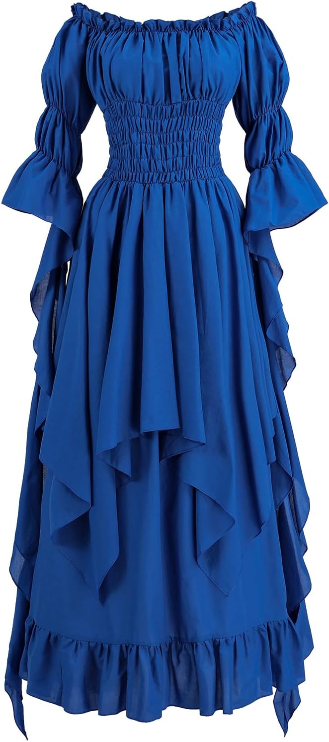 Renaissance Dress Women Medieval Costume Victorian Dresses Peasant Gothic Fairy Witch Wedding Under Dress