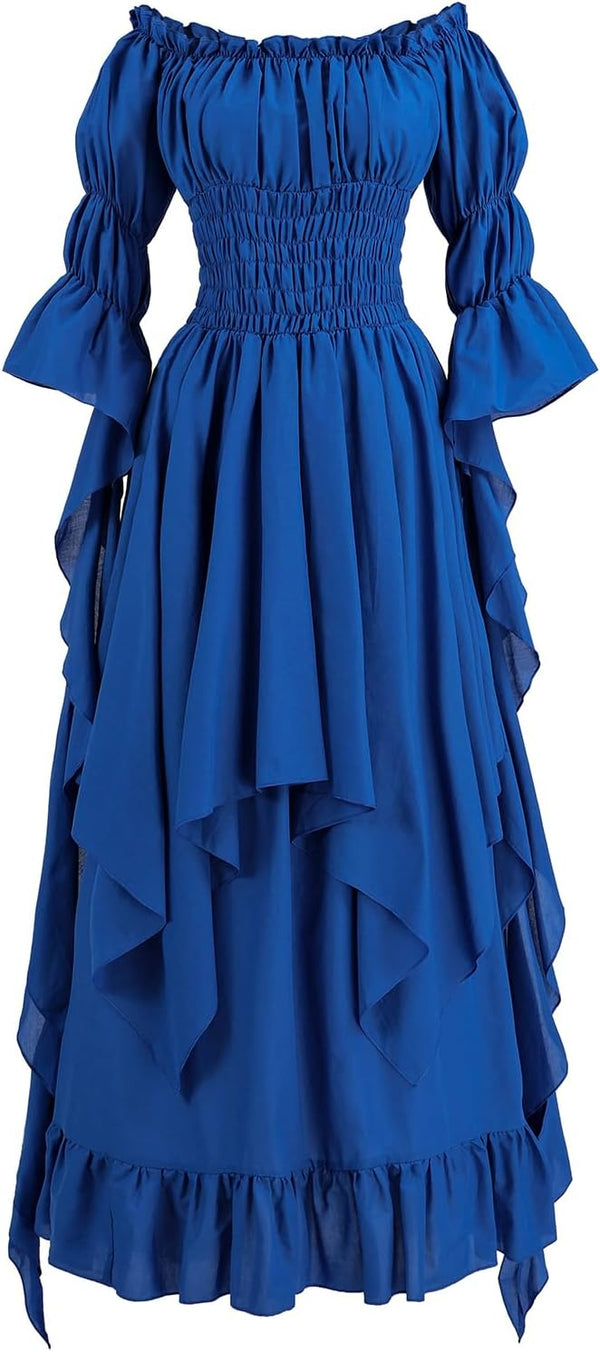 Renaissance Dress Women Medieval Costume Victorian Dresses Peasant Gothic Fairy Witch Wedding Under Dress