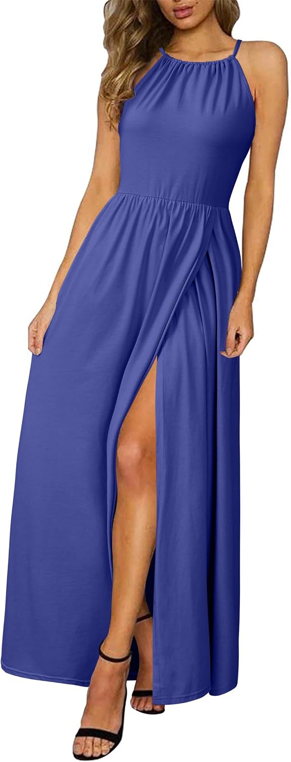KILIG Women's Summer Floral Beach Flowy Split Maxi Long Dresses