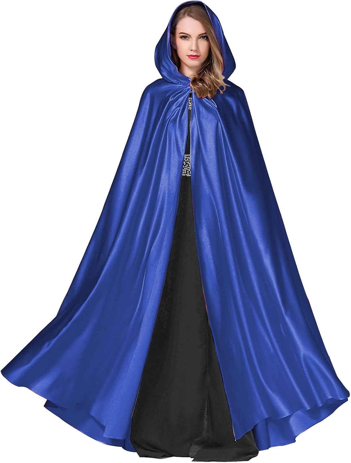 BEAUTELICATE Women's Wedding Hooded Cape Bridal Cloak Poncho Full Length