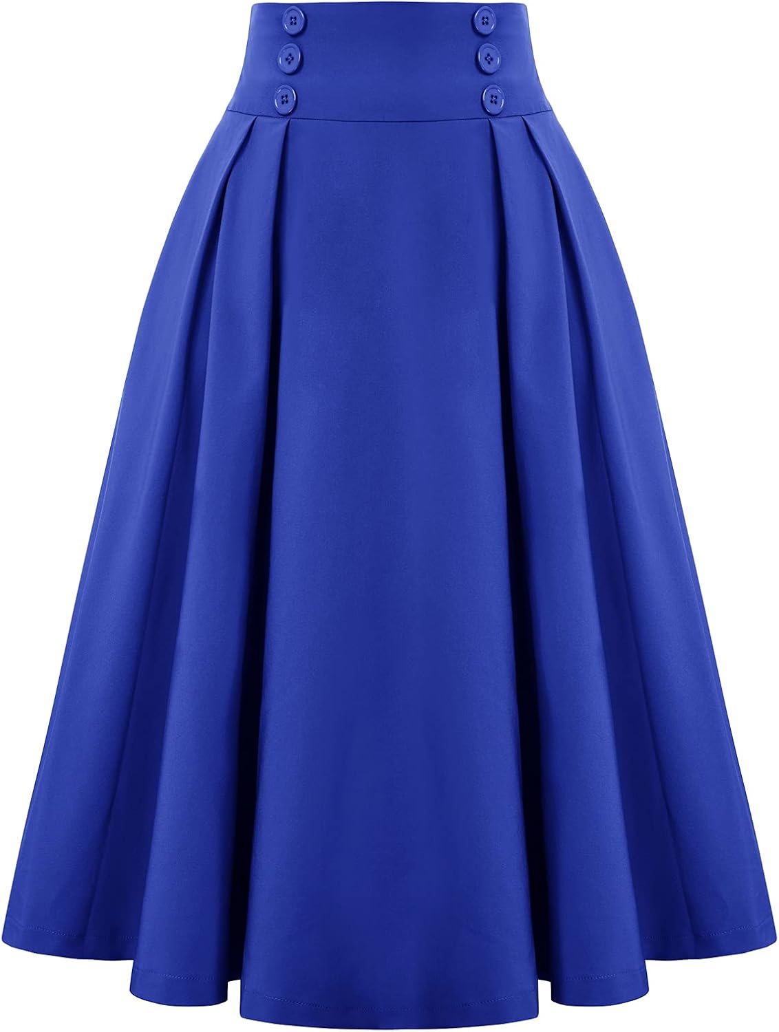 Belle Poque Women's Midi Pleated A-Line Skirts Pockets