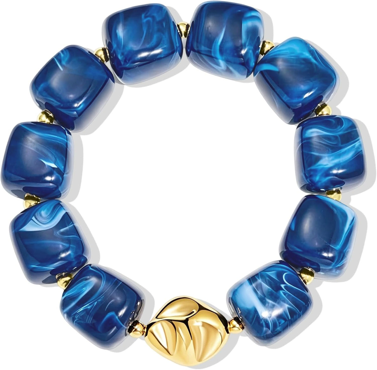 Bead Bracelet for Women Vibrant Color Resin Beads Bracelets Elastic Stretch Chunky Bracelet Boho Summer Beach Vacation Jewelry