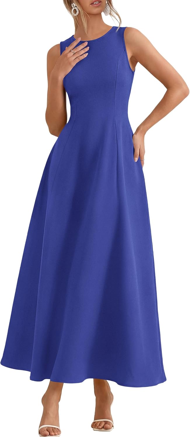 PRETTYGARDEN Women's Sleeveless Summer Elegant Maxi Dresses