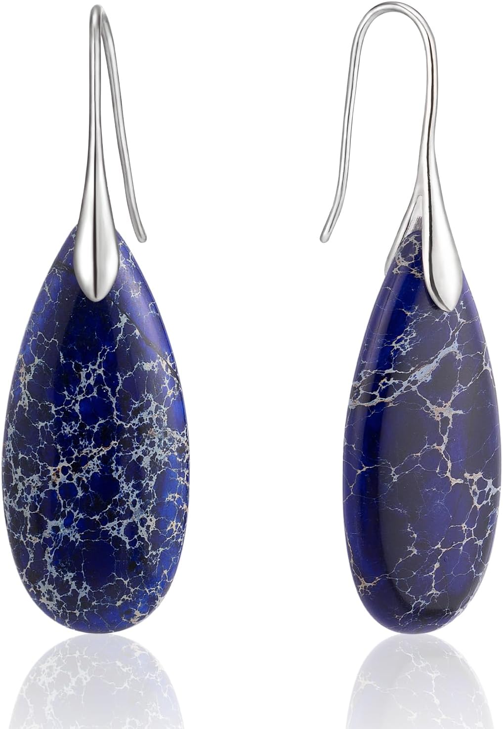 Stone Fishhook Dangle Drop Earrings