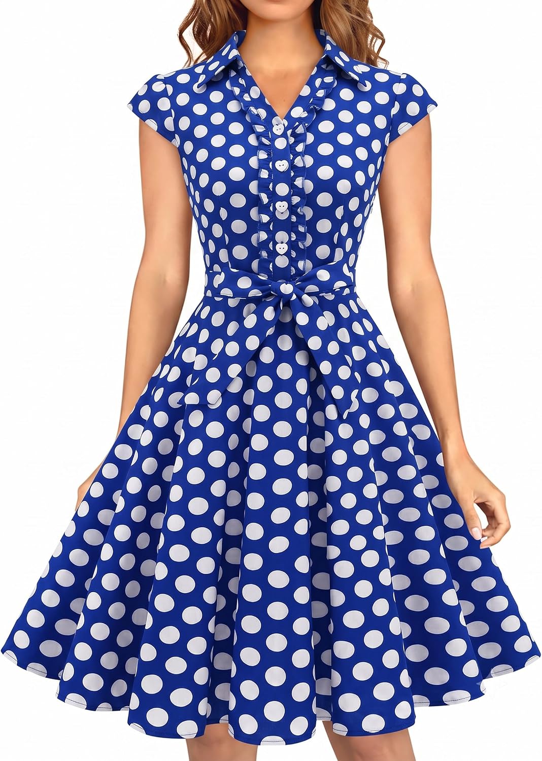 Wedtrend Women's 1950s Rockabilly Cap Sleeve Vintage Swing Cocktail Dress