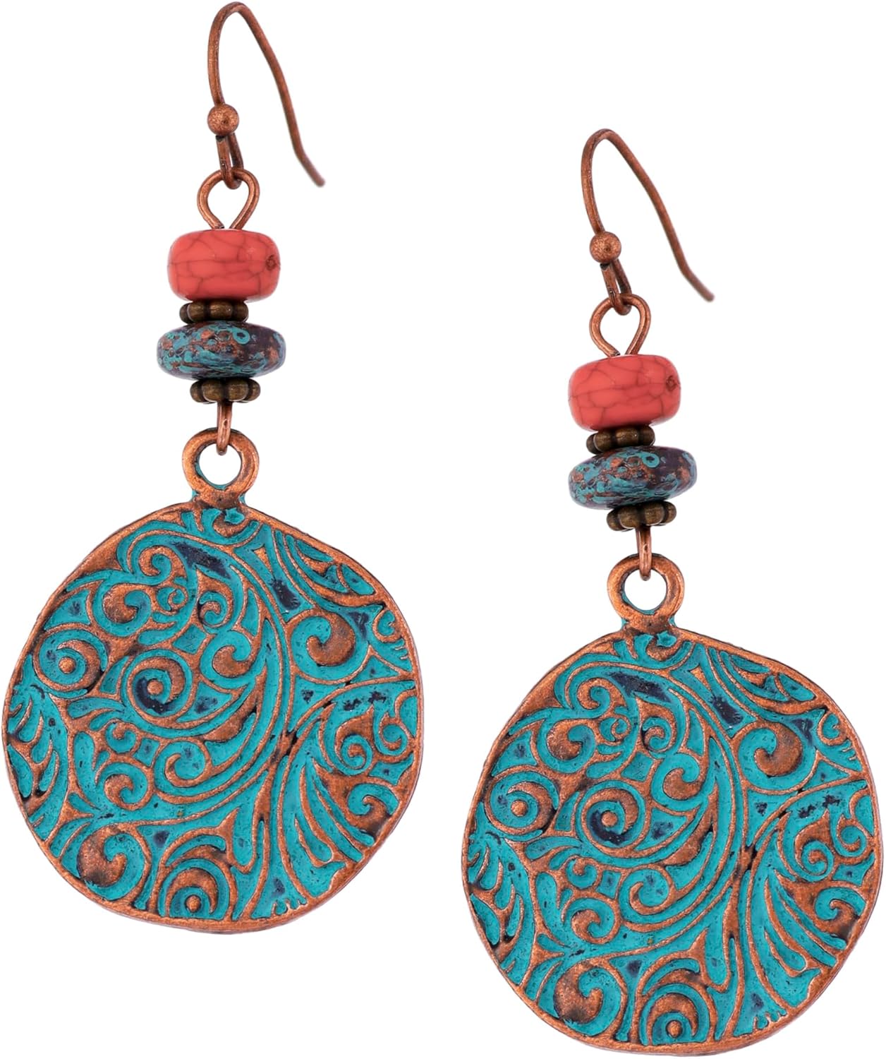 Antique Turquoise Bohemian Drop Earrings