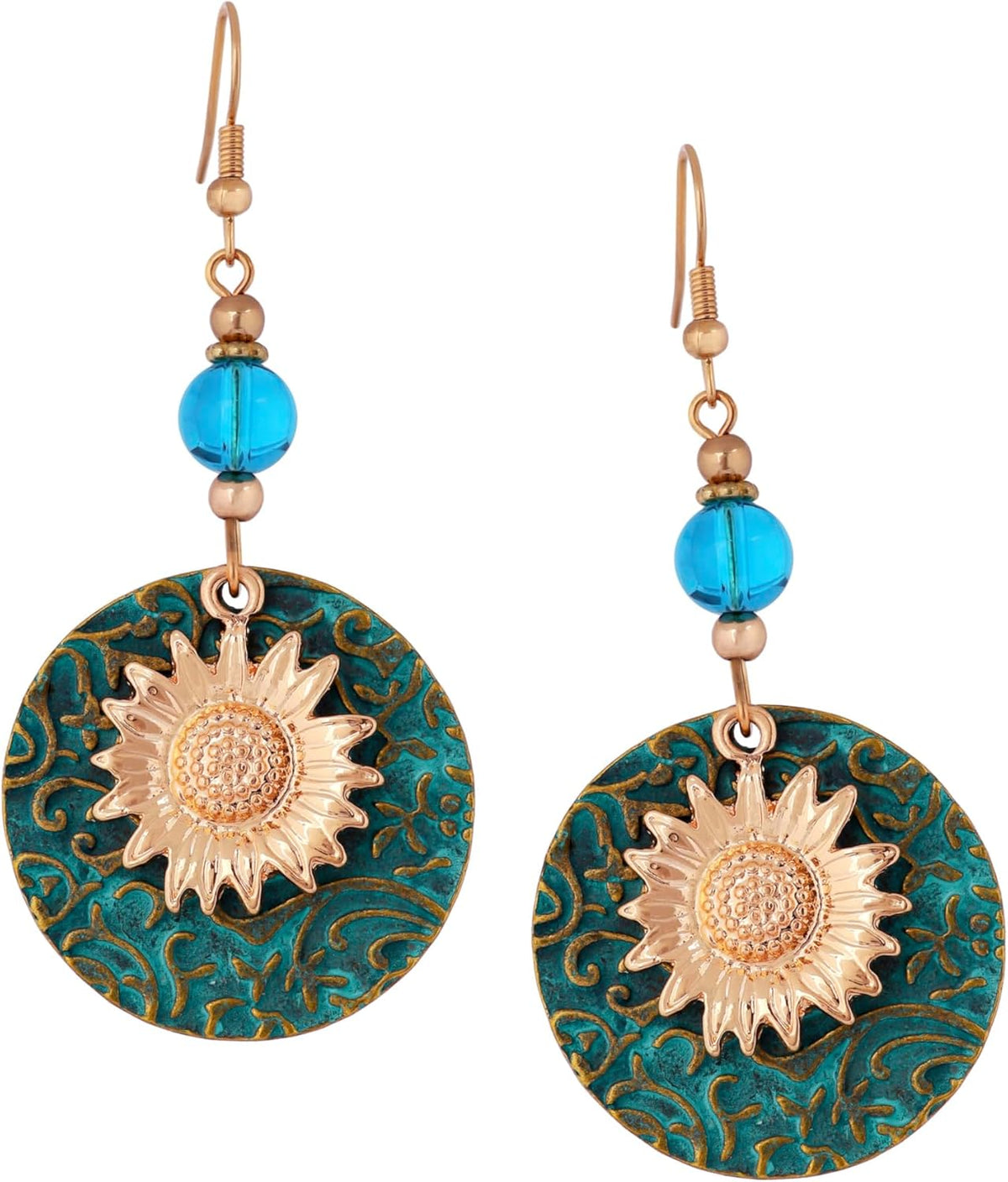 Antique Turquoise Bohemian Drop Earrings