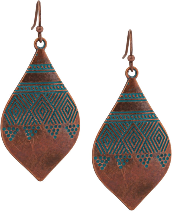 Antique Turquoise Bohemian Drop Earrings