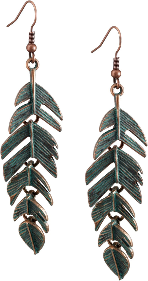 Antique Turquoise Bohemian Drop Earrings