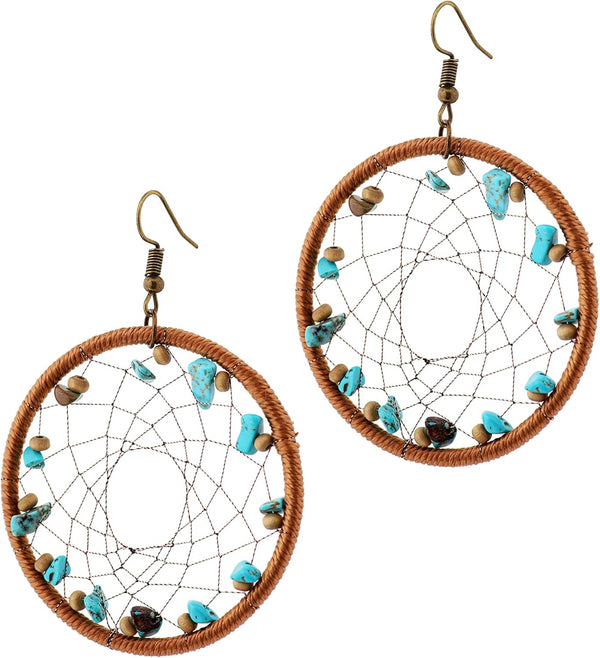 Antique Turquoise Bohemian Drop Earrings