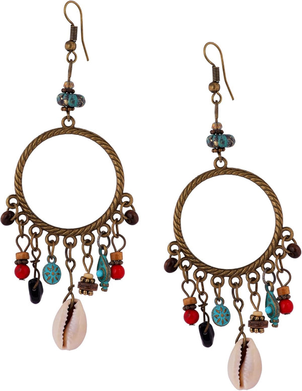 Antique Turquoise Bohemian Drop Earrings