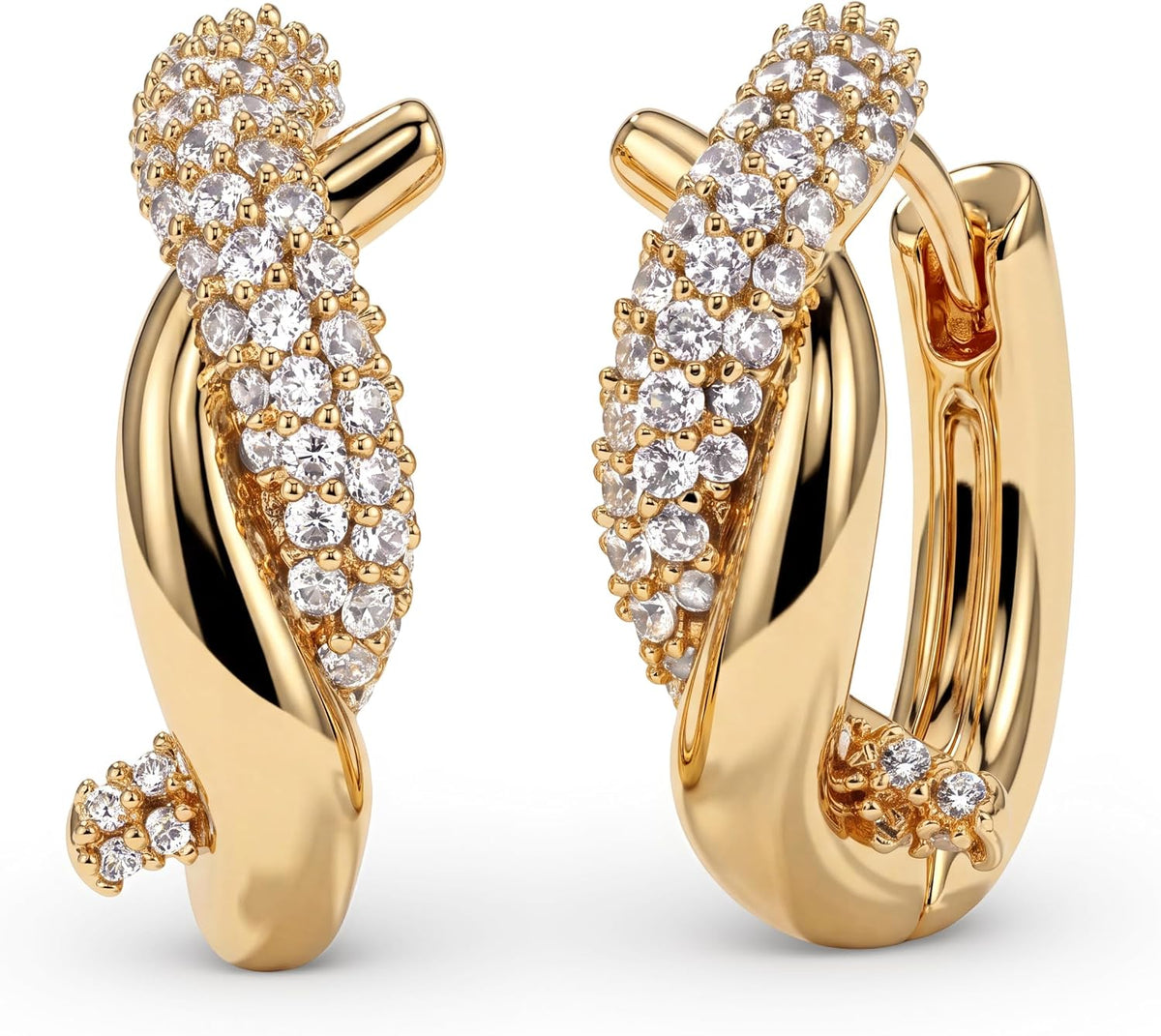 Cubic Zirconia Huggie Earrings 14k Gold Plated Tiny Earrings Small Huggie Hoop Earrings Simple Lightweight Hoops Gift for Women