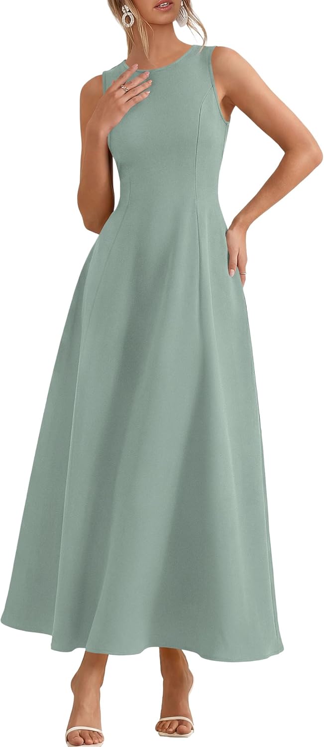 PRETTYGARDEN Women's Sleeveless Summer Elegant Maxi Dresses
