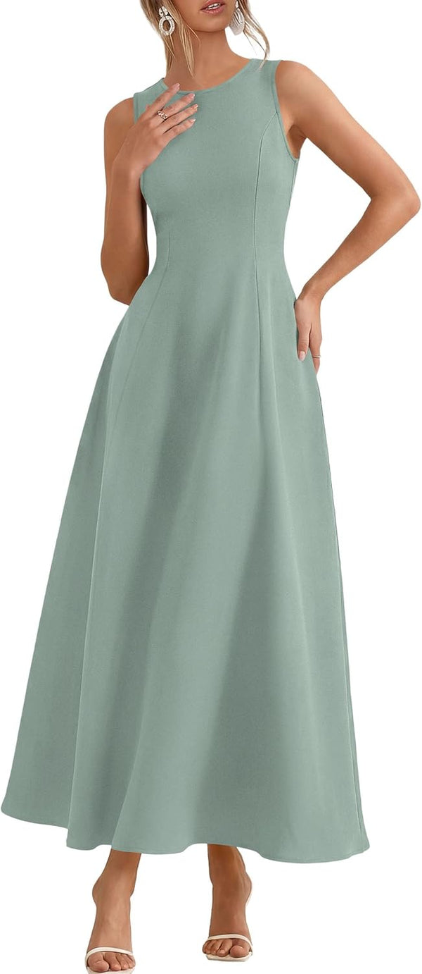 PRETTYGARDEN Women's Sleeveless Summer Elegant Maxi Dresses