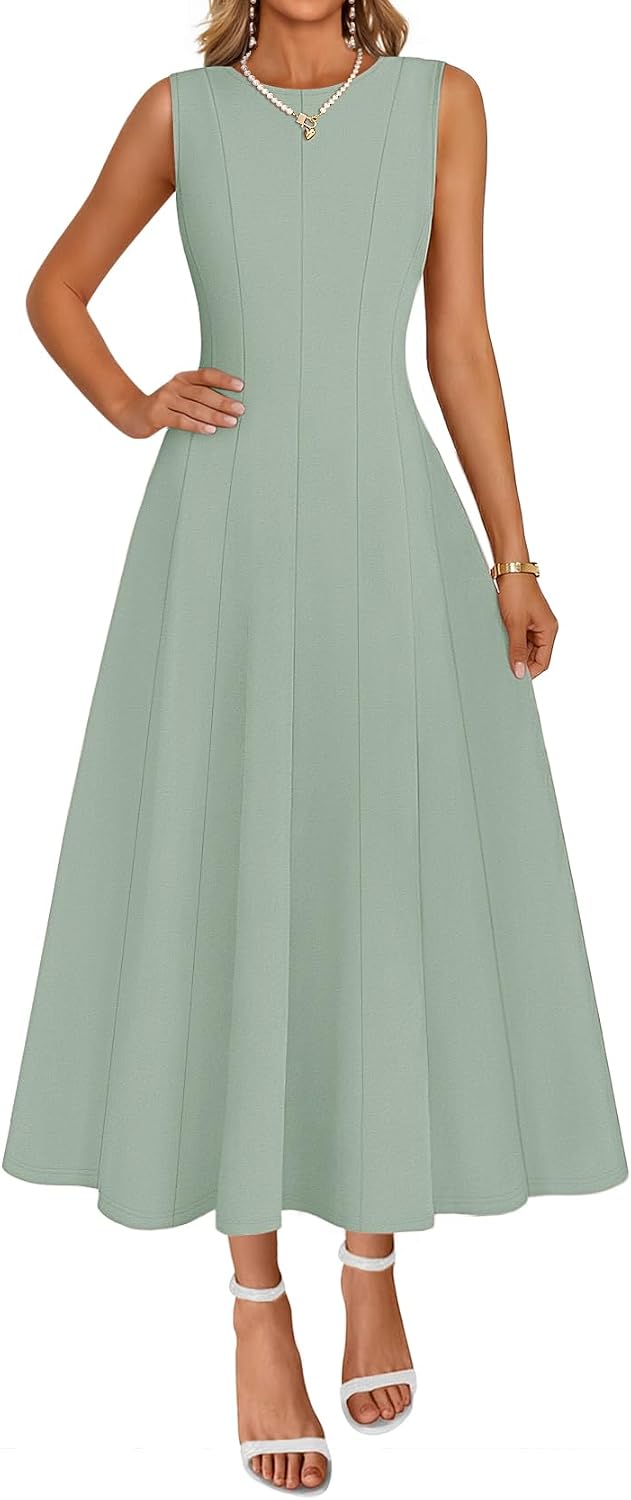 MEROKEETY Women's Semi Formal Cocktail Wedding Guest A Line Maxi Dresses