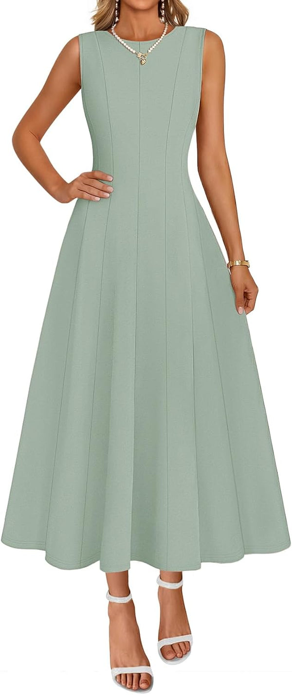MEROKEETY Women's Semi Formal Cocktail Wedding Guest A Line Maxi Dresses