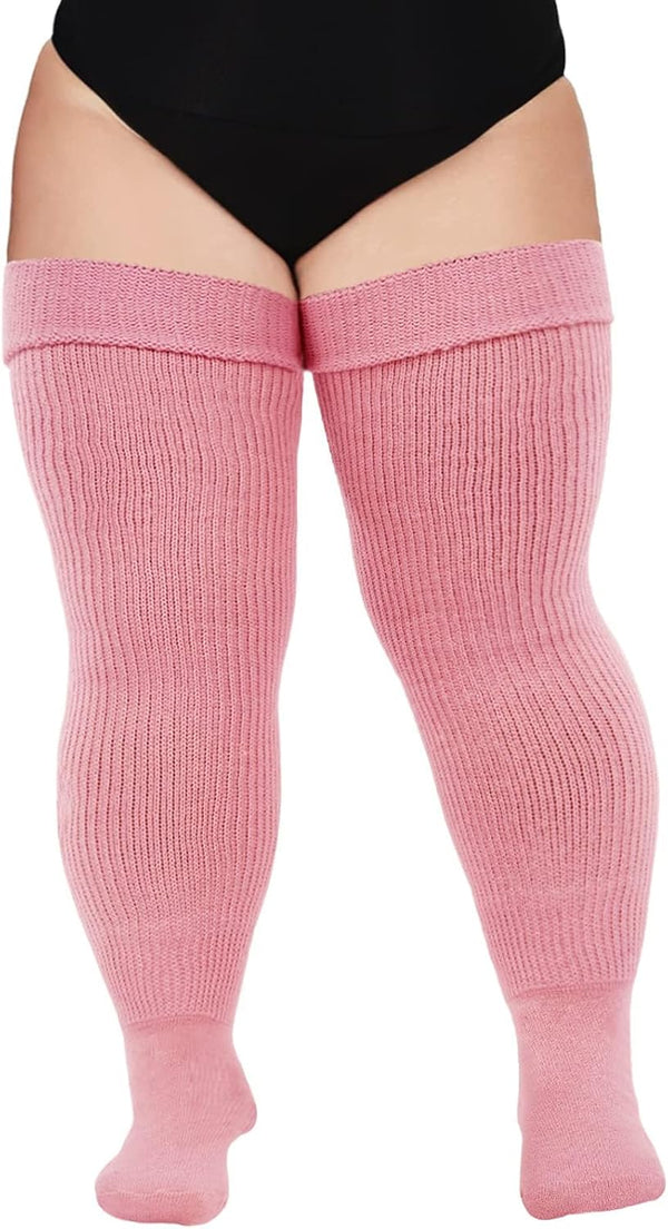 Moon Wood Plus Size Thigh High Socks for Thick Thighs- Women Extra Long Over the Knee Stockings- Halloween Socks Leg Warmers
