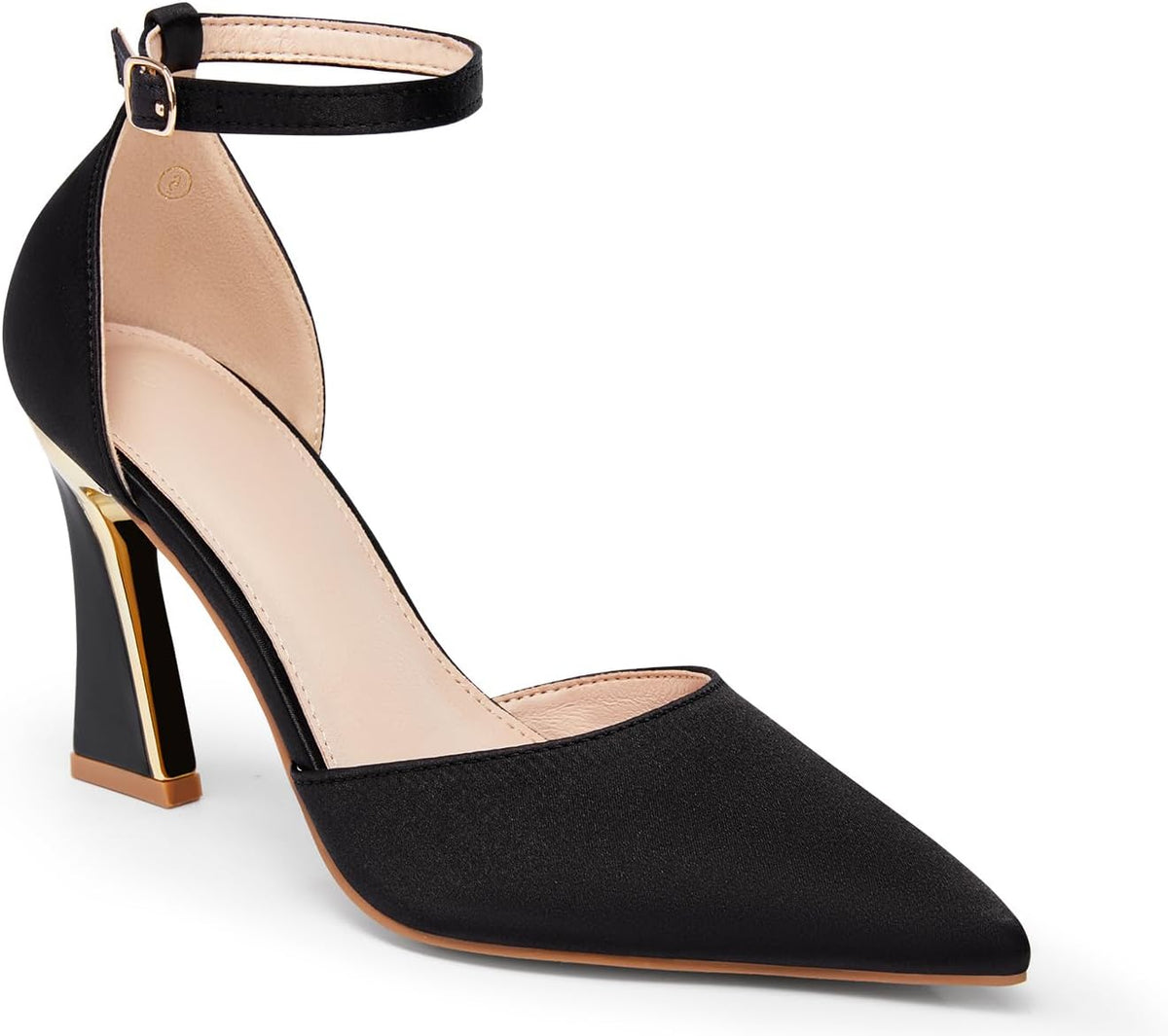 Womens Pumps Point Closed Toe High Heels Ankle Strap Heeled Sandals