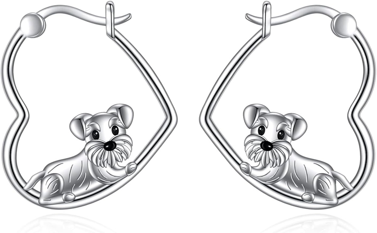 YFN Animal Earrings Sterling Silver Animal Heart Hoop Dangle Earrings Cute Jewelry Gifts for Women