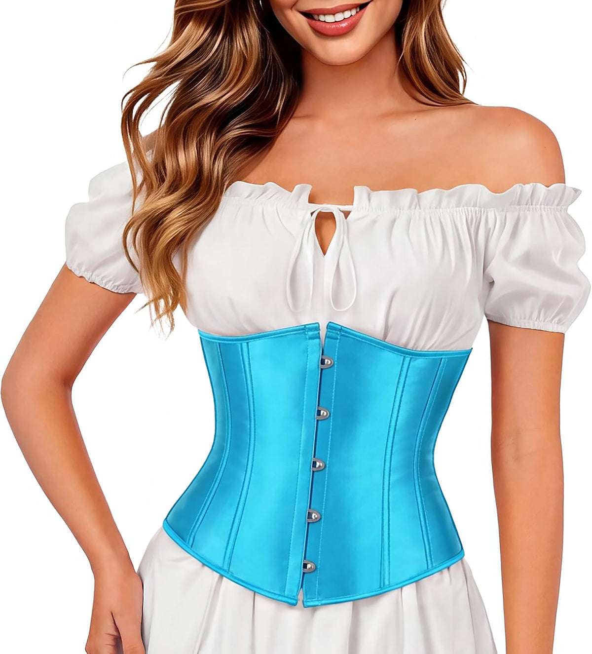Kranchungel Underbust Corset Top for Women Renaissance Pirate Costume