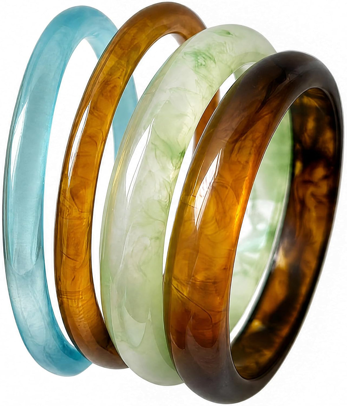 Acrylic Bangles Bracelets for Women, Irregular Acrylic Resin Chunky Bracelets Geometric Fashions Thick Statement bangle Set